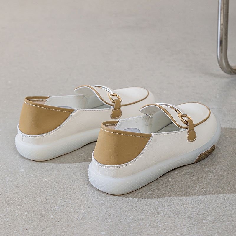 Women's One Pedal Summer Soft Bottom Two-way Lazy Flat Large Women's Shoes