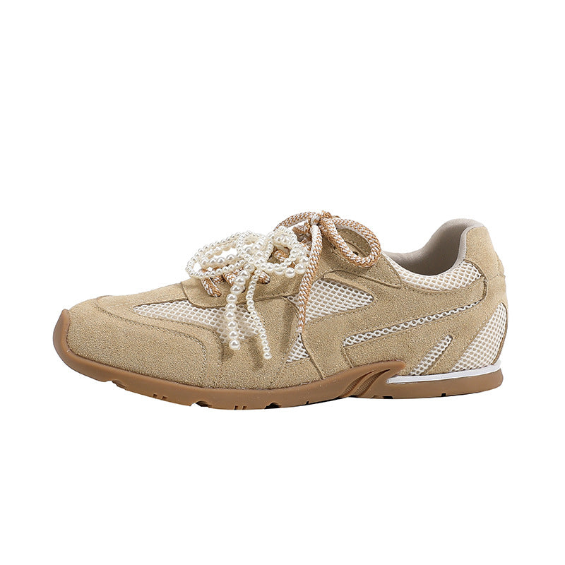 Women's Mom Height Increasing Insole Pearl Ballet Style Training Genuine Large Women's Sports Shoes