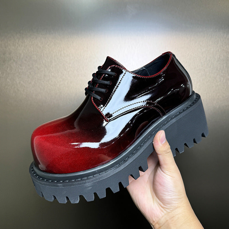 Men's Insole Derby Retro Rub Colored Gradient Men's Casual Leather Shoes