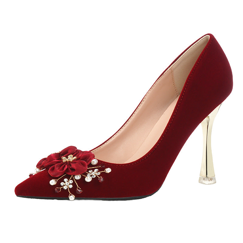 Women's Red Wedding For Bridal Small Size High Engagement Dress Large Women's Fashion Shoes