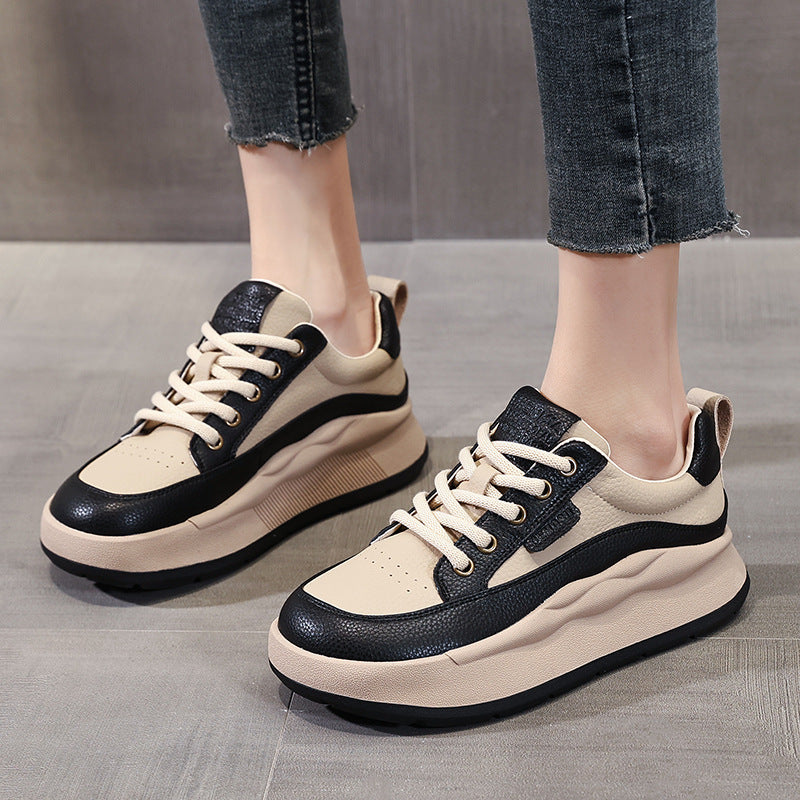 Women's Thick-soled Spring Lightweight Breathable White Bread Casual Shoes