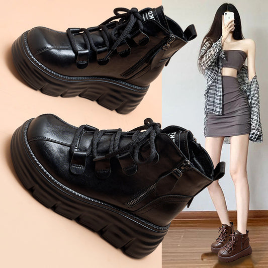 Women's Thicker Platform Height Increasing Insole Women's Cotton Shoes