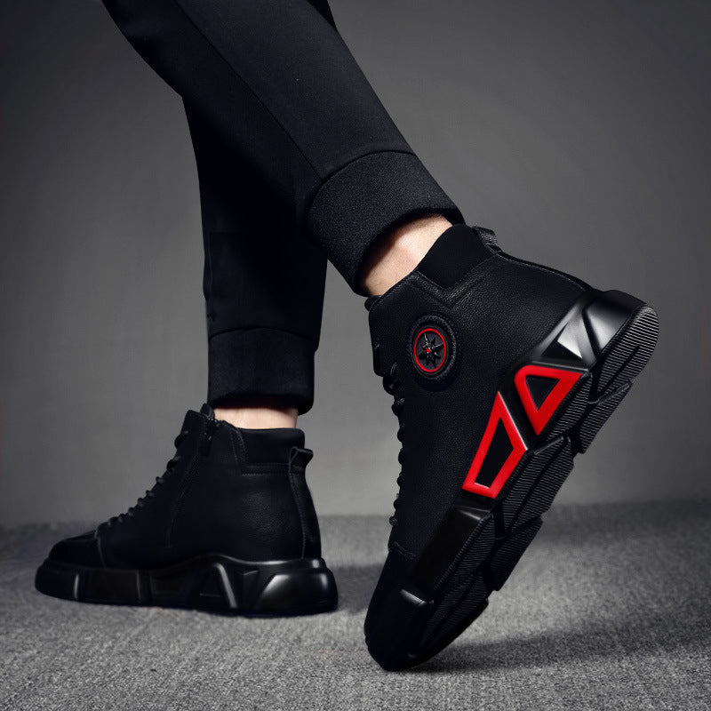 Men's Spring Genuine Korean Style Leisure Dad Fashion Leather Shoes