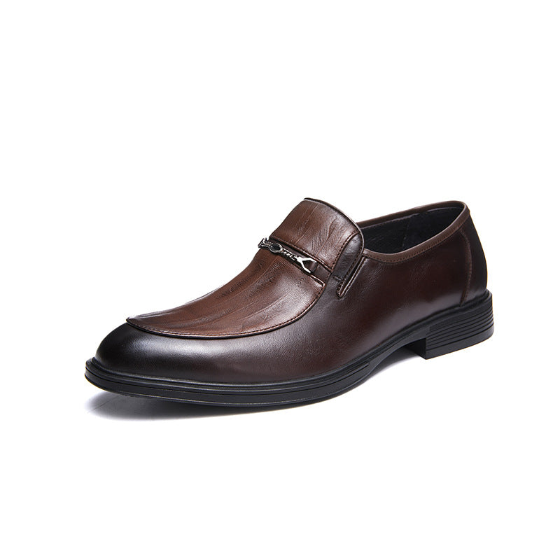 Men's Fashion Genuine Embossed Slip-on Wear Low Men's Business Leather Shoes