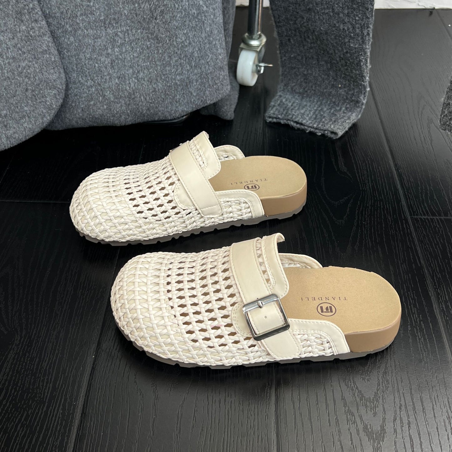 Women's Weave Breathable One Pedal Lazy Pump Casual Shoes