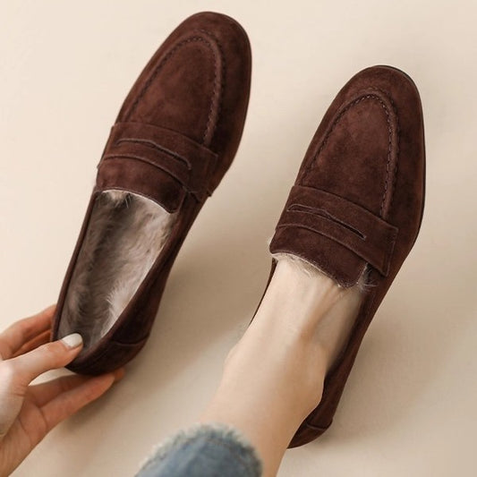 Women's Fleece Lined For Warm Low Slip-on Loafers