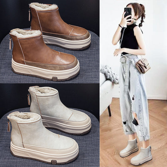 Women's Winter Fleece-lined Thickened Korean Style Warm Snow Boots