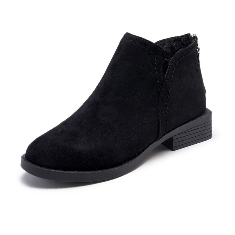 Women's British Style Ankle Thick Flat Martin Boots