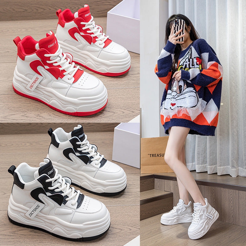 Super Popular Spring Platform Cowhide Easy Wear Women's Casual Shoes