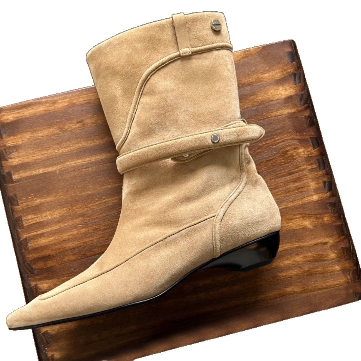 Women's Retro Minority Pointed Toe Wedge Western Cowboy For Boots