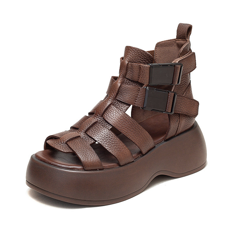 Glamorous Women's Breathable Retro Roman Style Platform Sandals