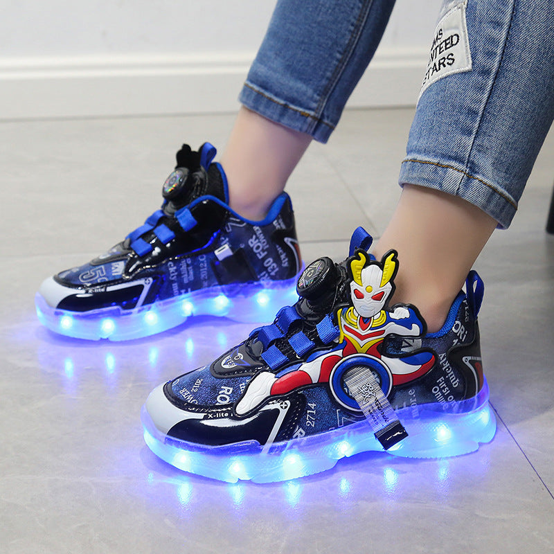 Women's & Men's Colorful Light Up Altman Rotating Button Kid's Sneakers