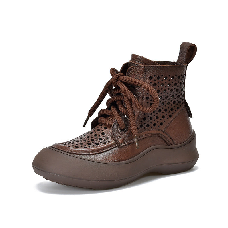 Women's With First Layer Of Cowhide Vintage Soft Bottom Short Winter Boots