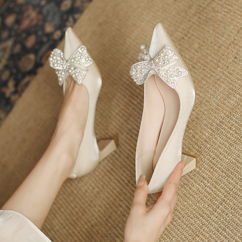 Two Wear Chinese Style Bridal Chunky Women's Shoes