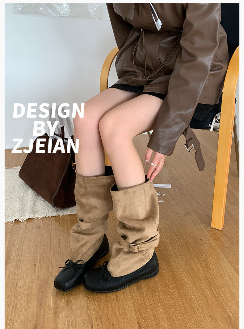 Version Personality Ballet Style Genuine Long Female Bow Boots