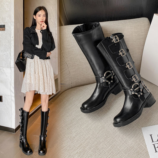 Women's The Knee Retro Rub Colored Tall Boots