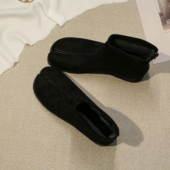 Women's Korean Style Niche Split Toe Skinny Short For Chunky Rear Boots