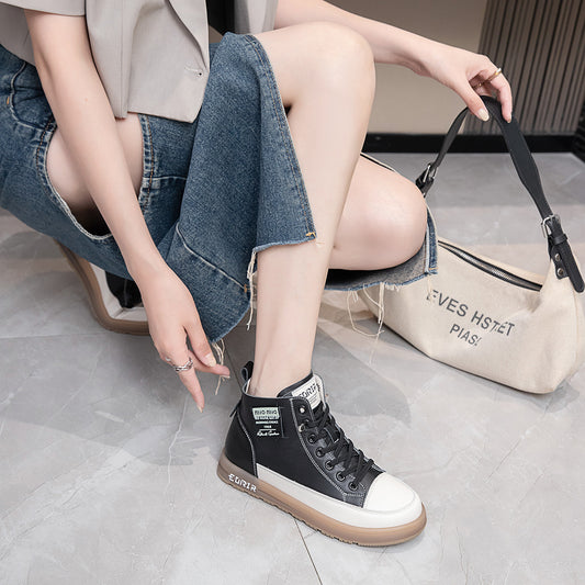 Women's First Layer Cowhide Outsole Flat Elastic Casual Shoes