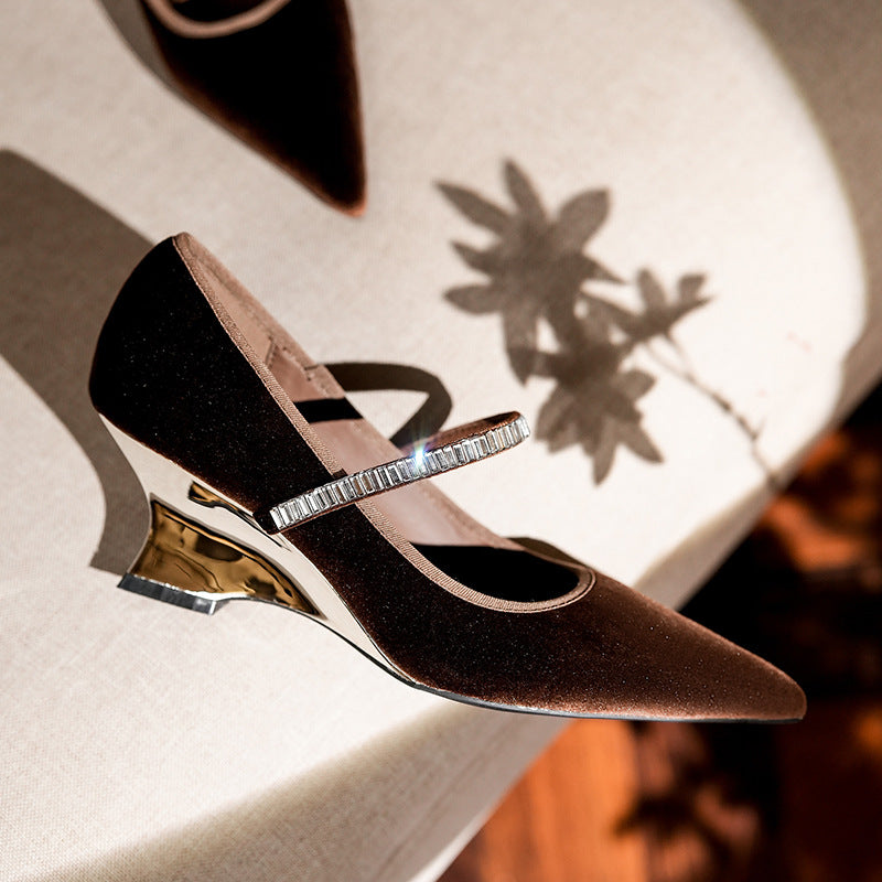 Women's Pointed Toe Strap Mary Jane Banquet Women's Shoes