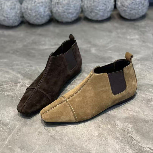 Women's British Style Chelsea Ankle For Vintage Women's Cotton Shoes