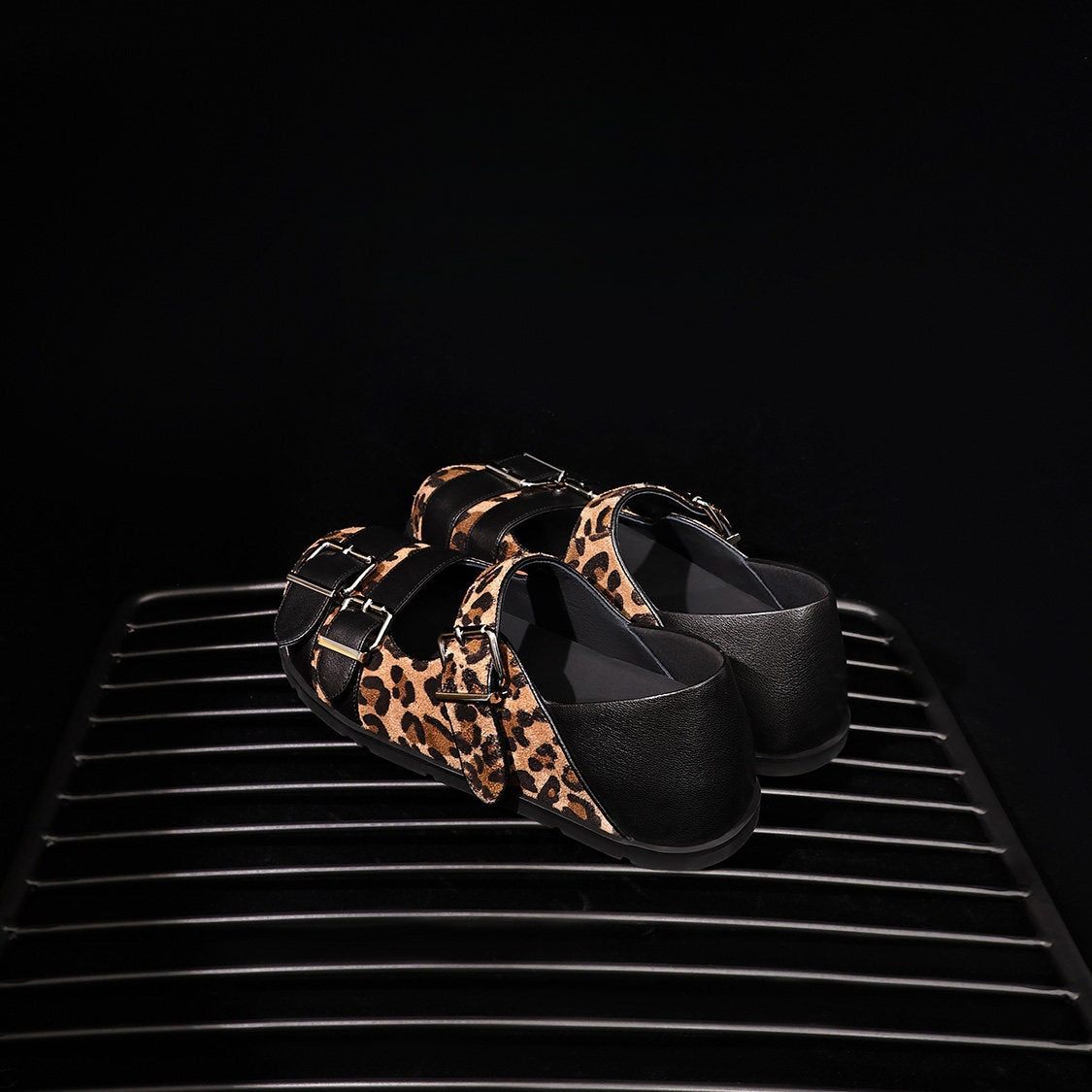 Print Slip-on Thick Bottom Toe Cap Half Female Outdoor Not Slippers