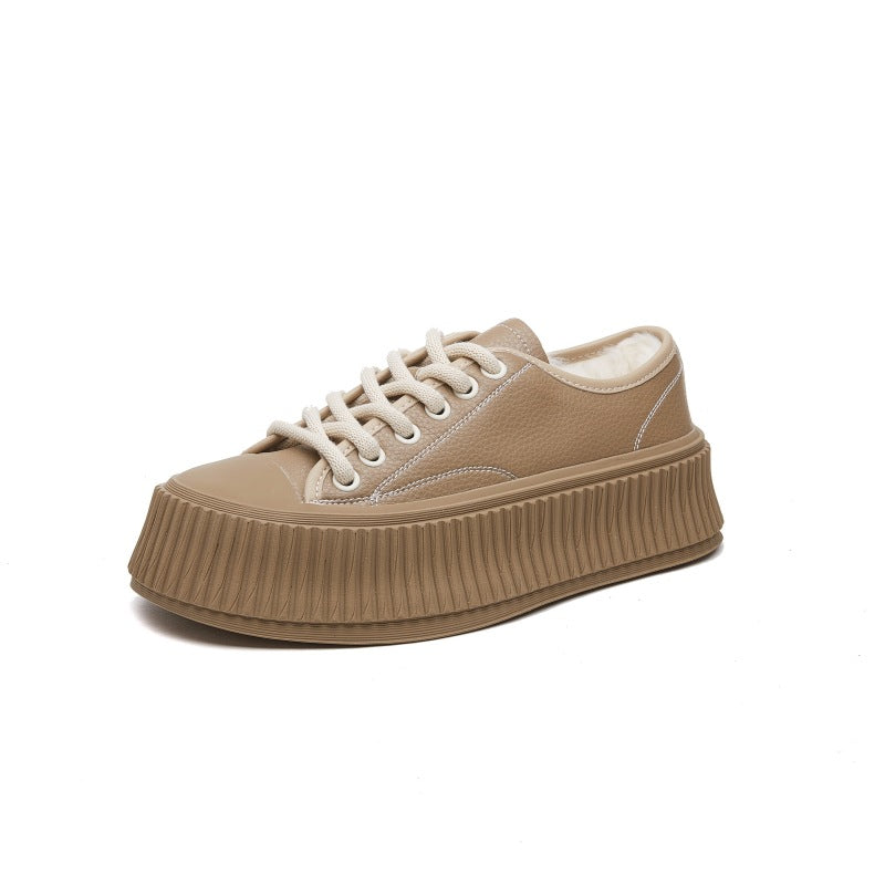 Women's Biscuit Shape Thick Bottom Fleece-lined Winter Casual Shoes