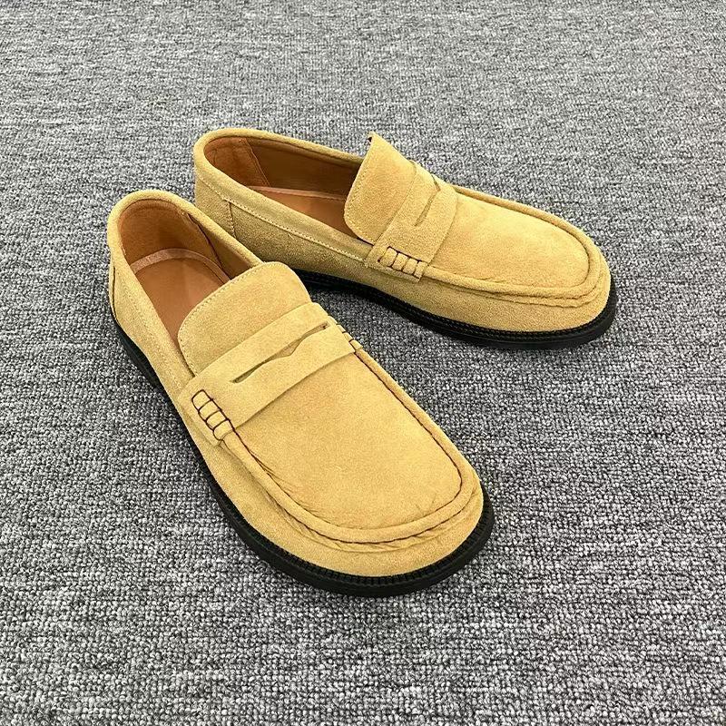 Men's Summer Simple Retro Slip-on British Style Trendy Fashion Men's Casual Leather Shoes