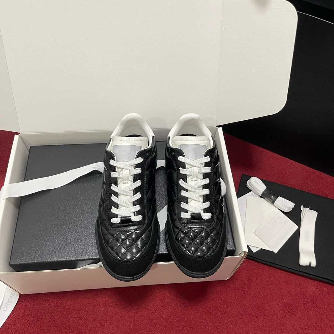 German Training Classic Diamond Plaid Color Matching Tennis Women's Casual Shoes
