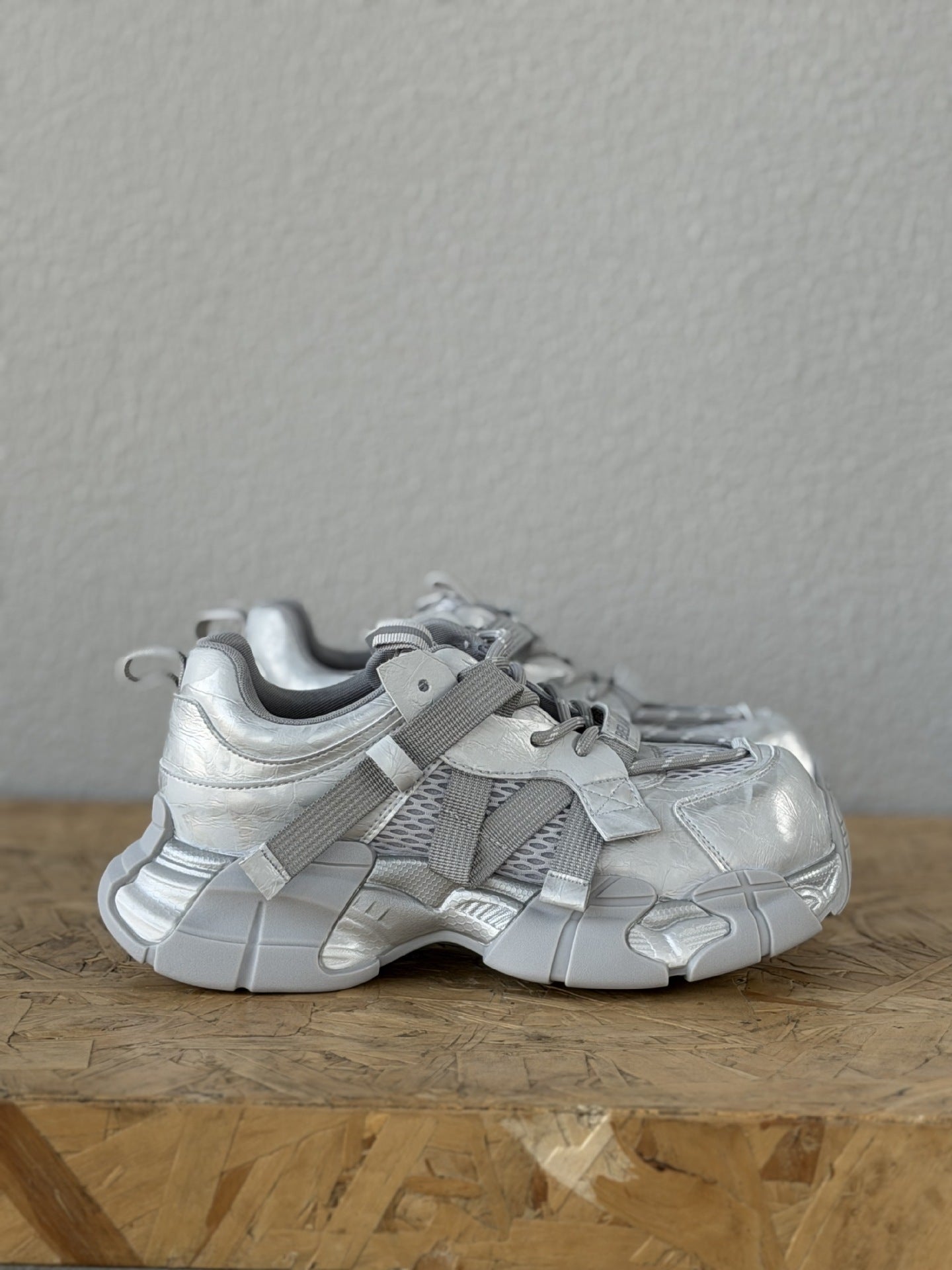 Women's Spring Platform Patchwork Structure Dad Lace Up Sneakers