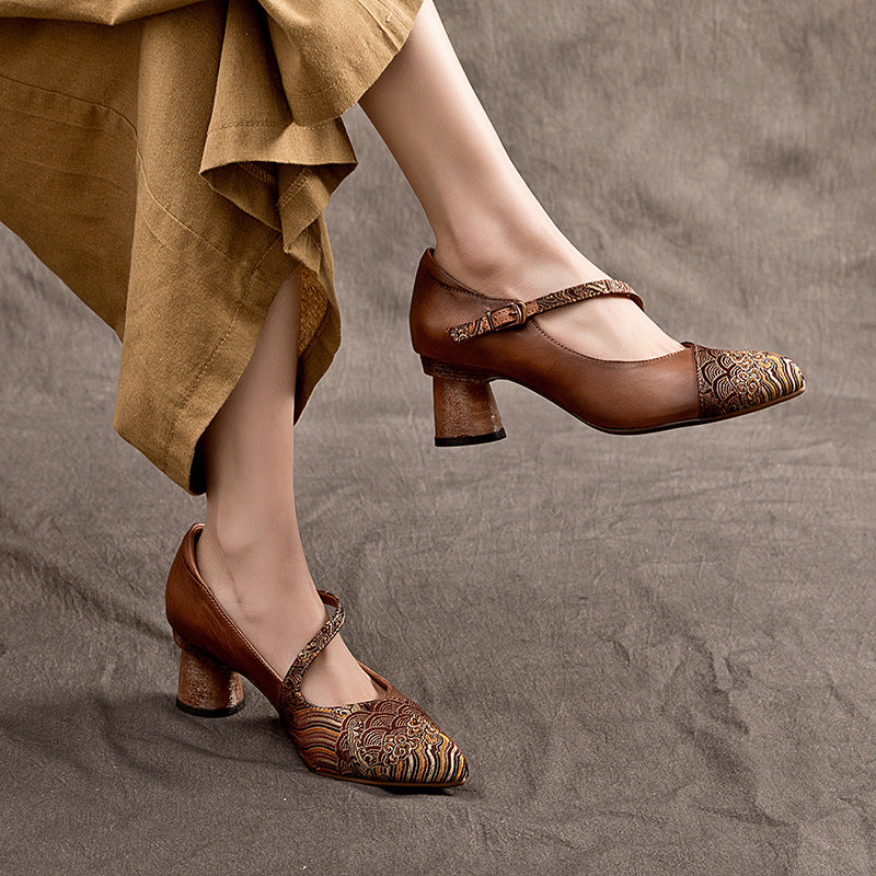 Women's Spring Genuine With Silk Cheongsam Vintage Women's Casual Shoes