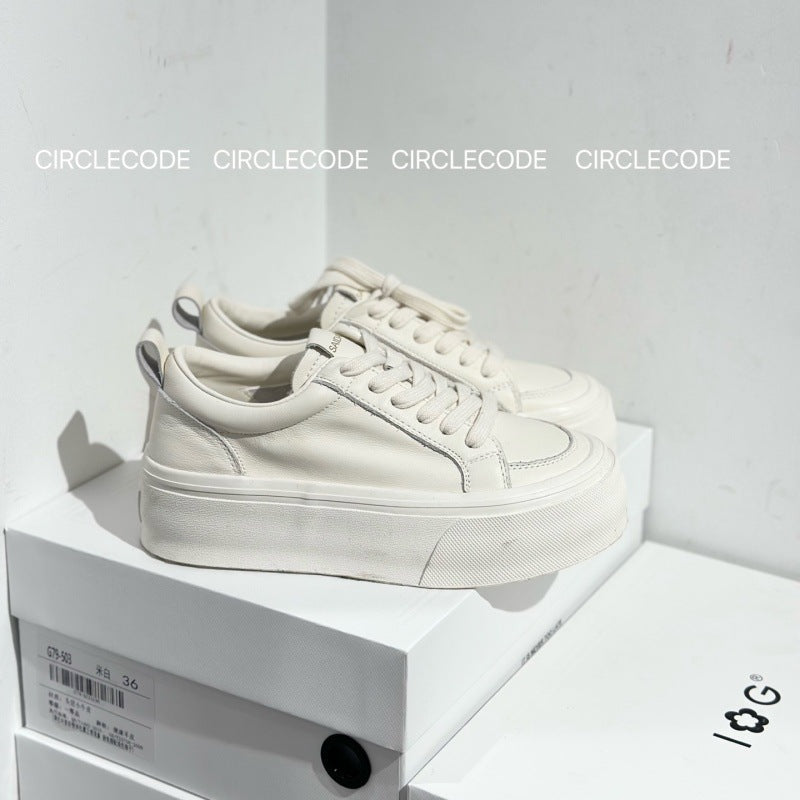 Women's Ni Thick Bottom White Spring Versatile Women's Casual Shoes