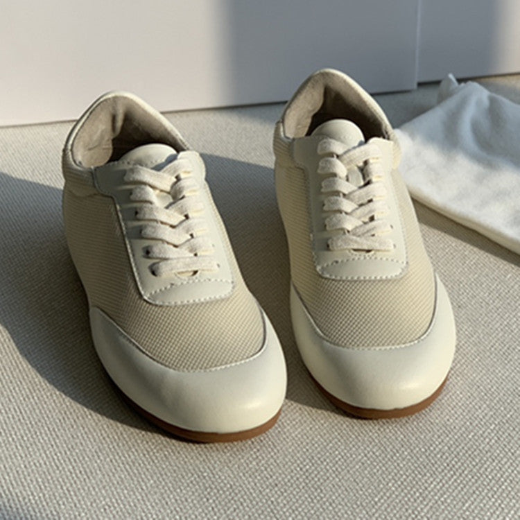 Solid Color Stitching Mesh Style For Sports Fashion Women's Casual Shoes