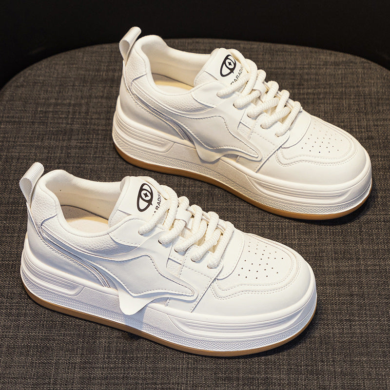 Women's White Platform Muffin Small Sports Clunky Casual Shoes