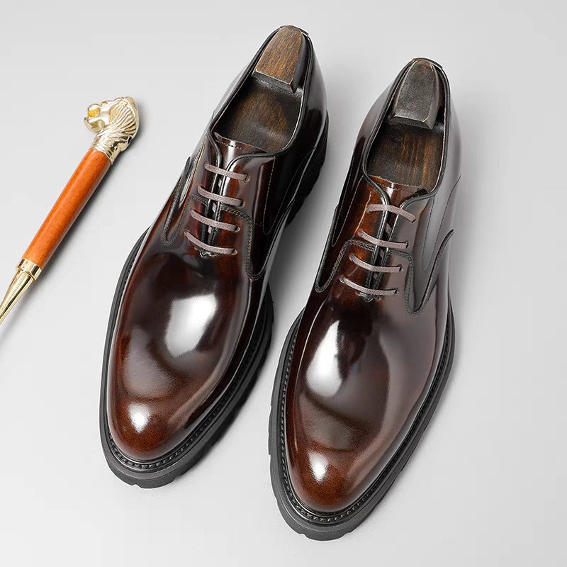 Men's Foam Outsole Business Authentic Genuine Suit Leather Shoes