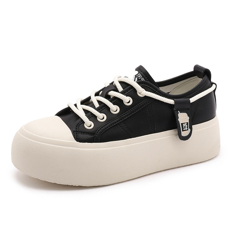 Women's Versatile Biscuit Shape Bread Milky Tea Casual Shoes