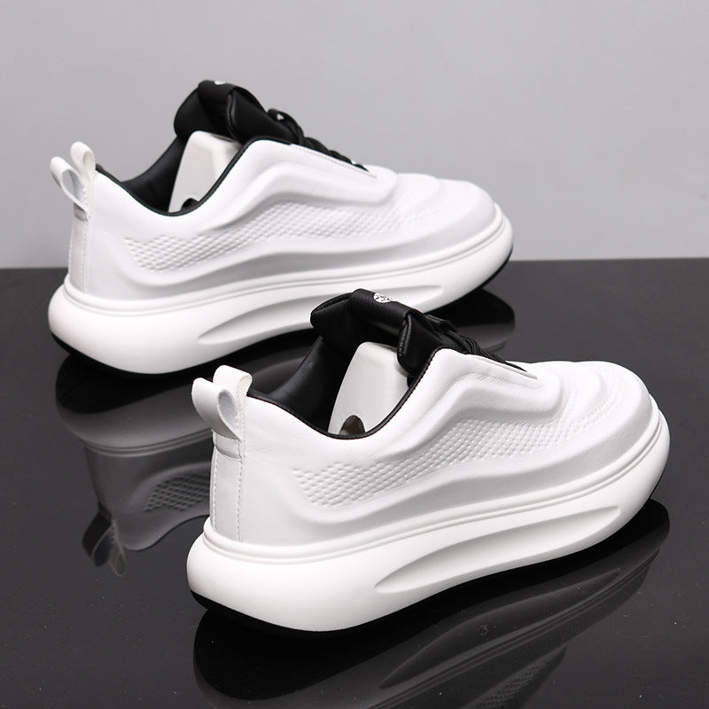 Men's & Women's Mcqueen White Platform Couple Hight Increasing Board Men's Casual Shoes