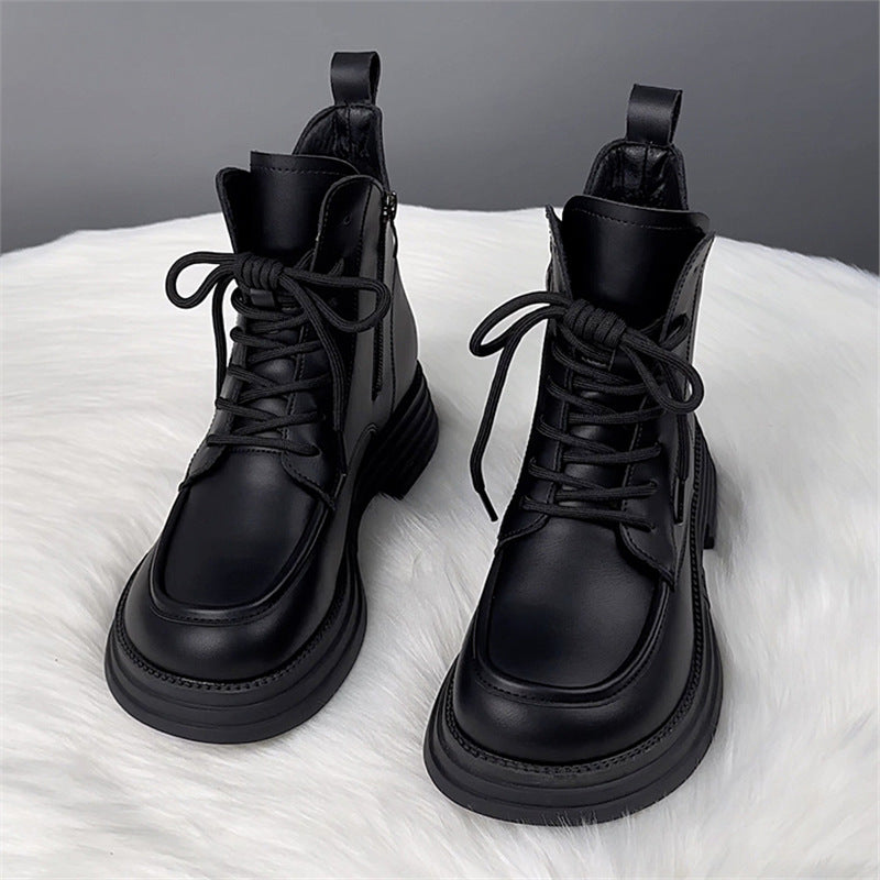 Martin Female Autumn British Style Platform Women's Leather Boots