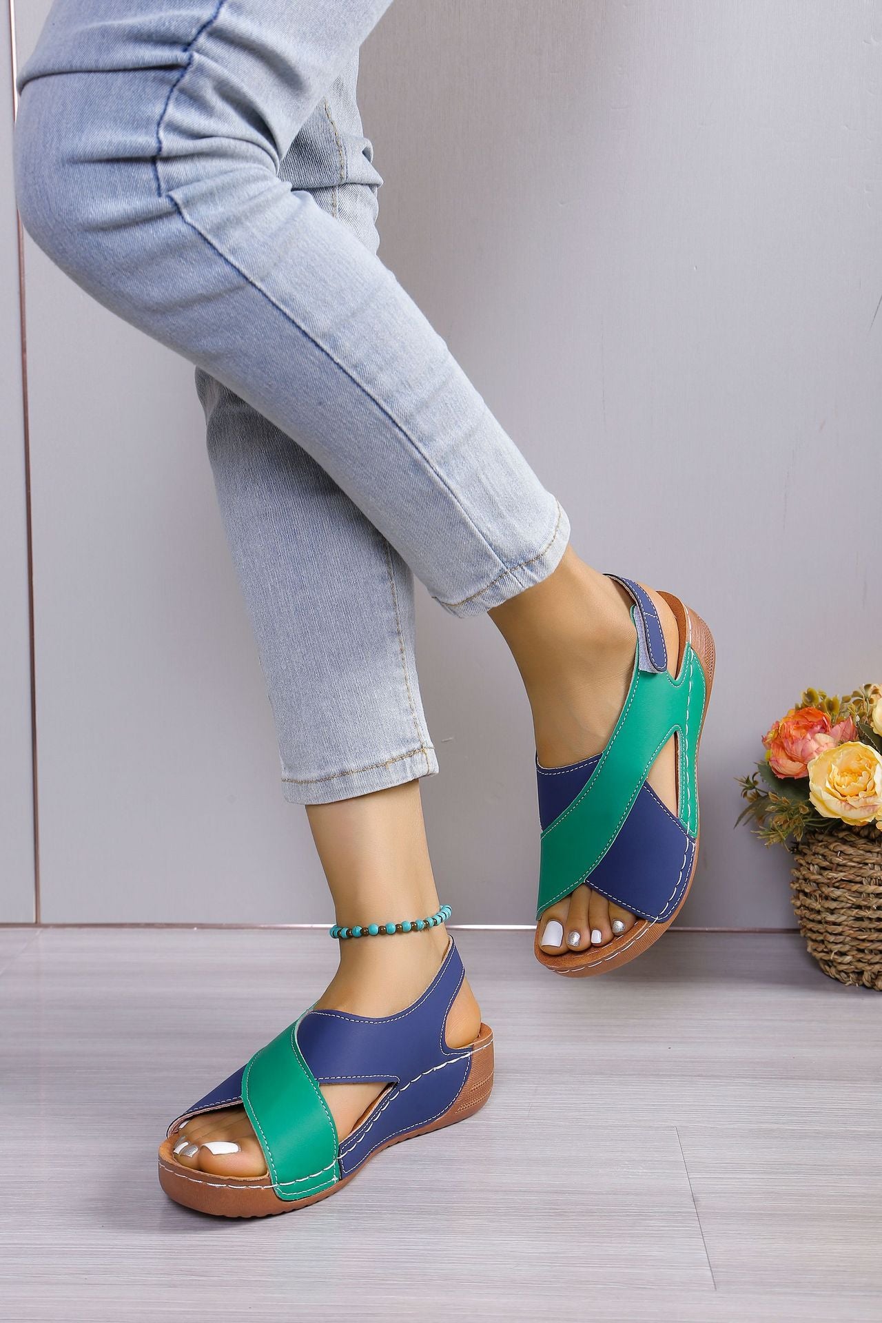 Women's Summer Platform With Skirt Open Toe Sandals