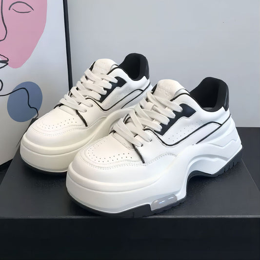 Women's White Panda Autumn Air Cushion Platform Women's Shoes