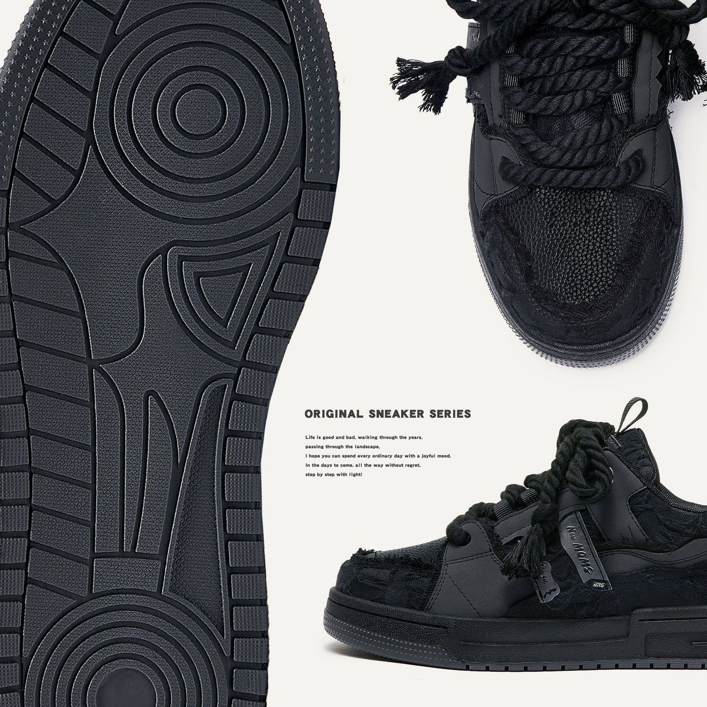 Women's & Men's Airplane Ticket Black Knight Trendy Bread Sneakers