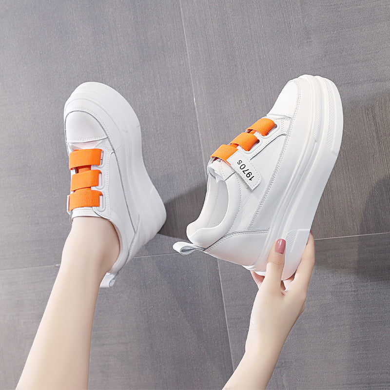 Women's White Platform Height Increasing Insole Sports Spring Women's Shoes