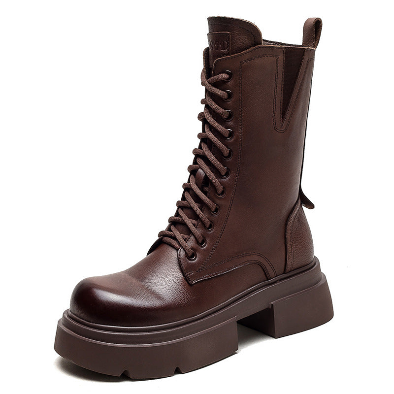 Women's Long Veet First Layer Cowhide Winter Cotton Women's Shoes