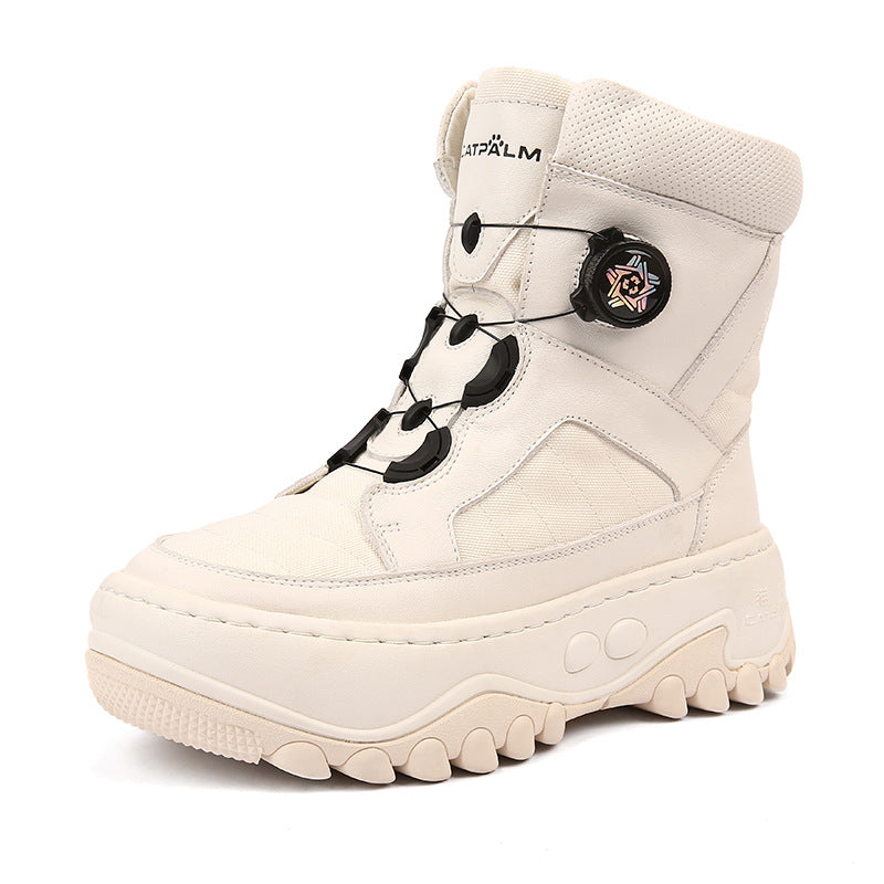 Women's Wool Fur Integrated Northeast Thickened Warm White Snow Boots