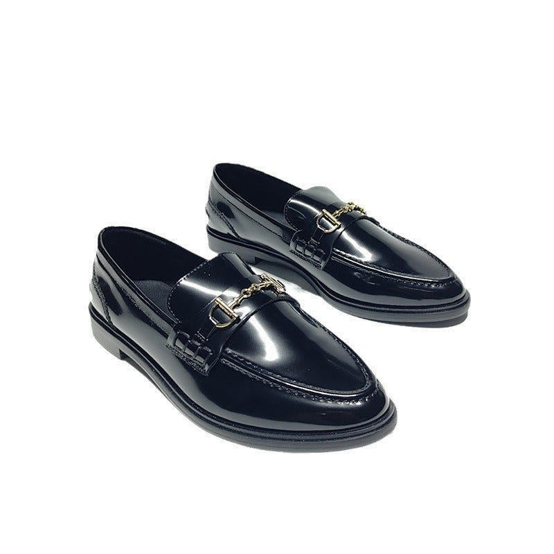 Women's Autumn Round Toe Slip-on Flat Bottom Pumps British Women's Casual Shoes