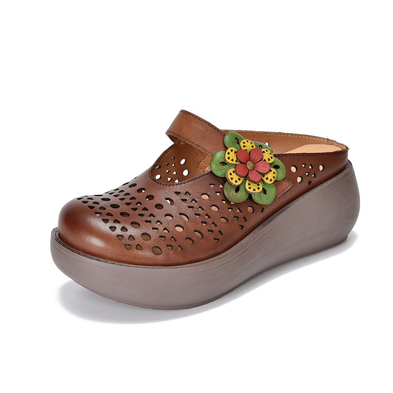 Half Muffin Thick Bottom For Outdoors Ethnic Style Slippers