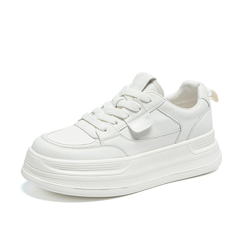 Women's White Spring Breathable Lightweight Muffin Increased Women's Casual Shoes