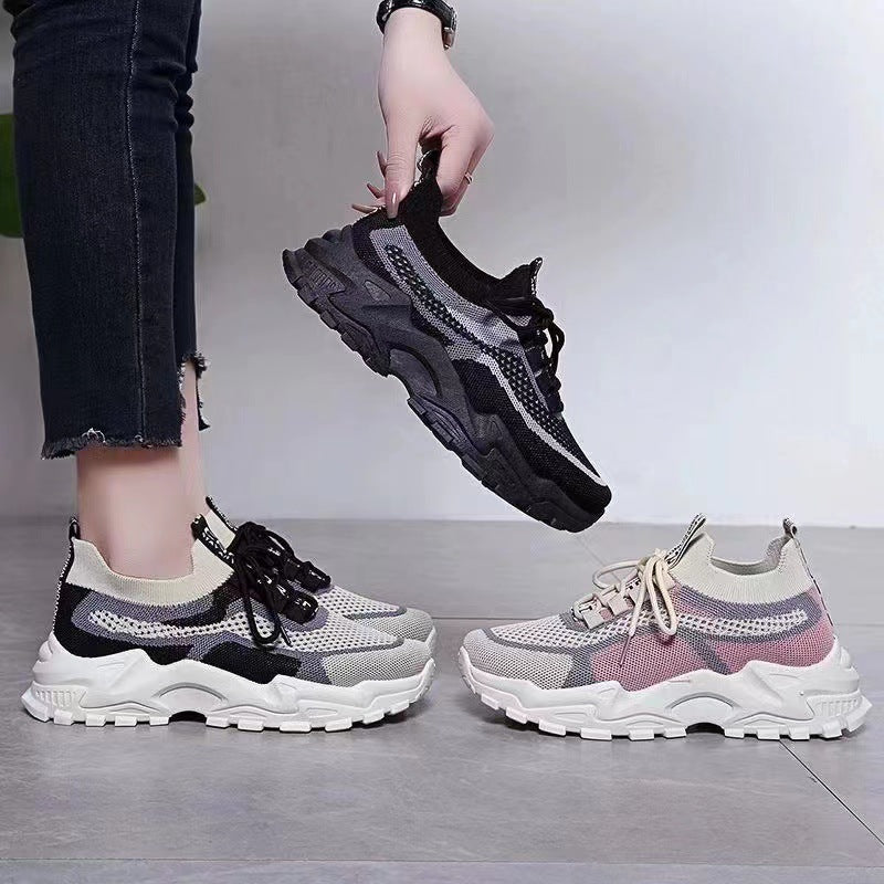 Women's Trendy Flying Woven Breathable Tide Shake Sneakers