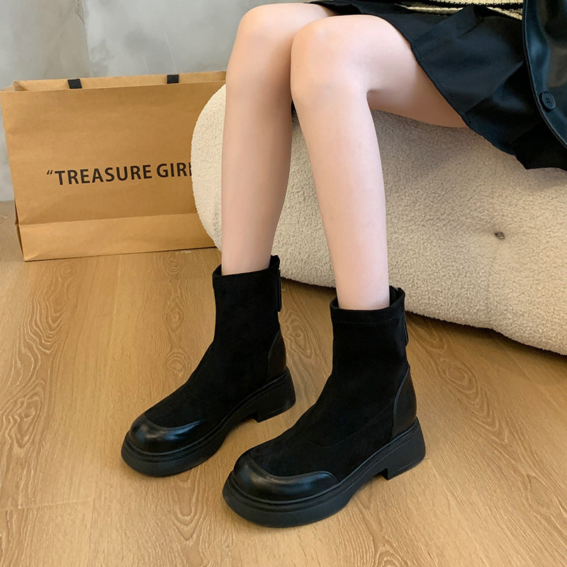 Women's Elastic Skinny Thick Leg Big Tube Boots