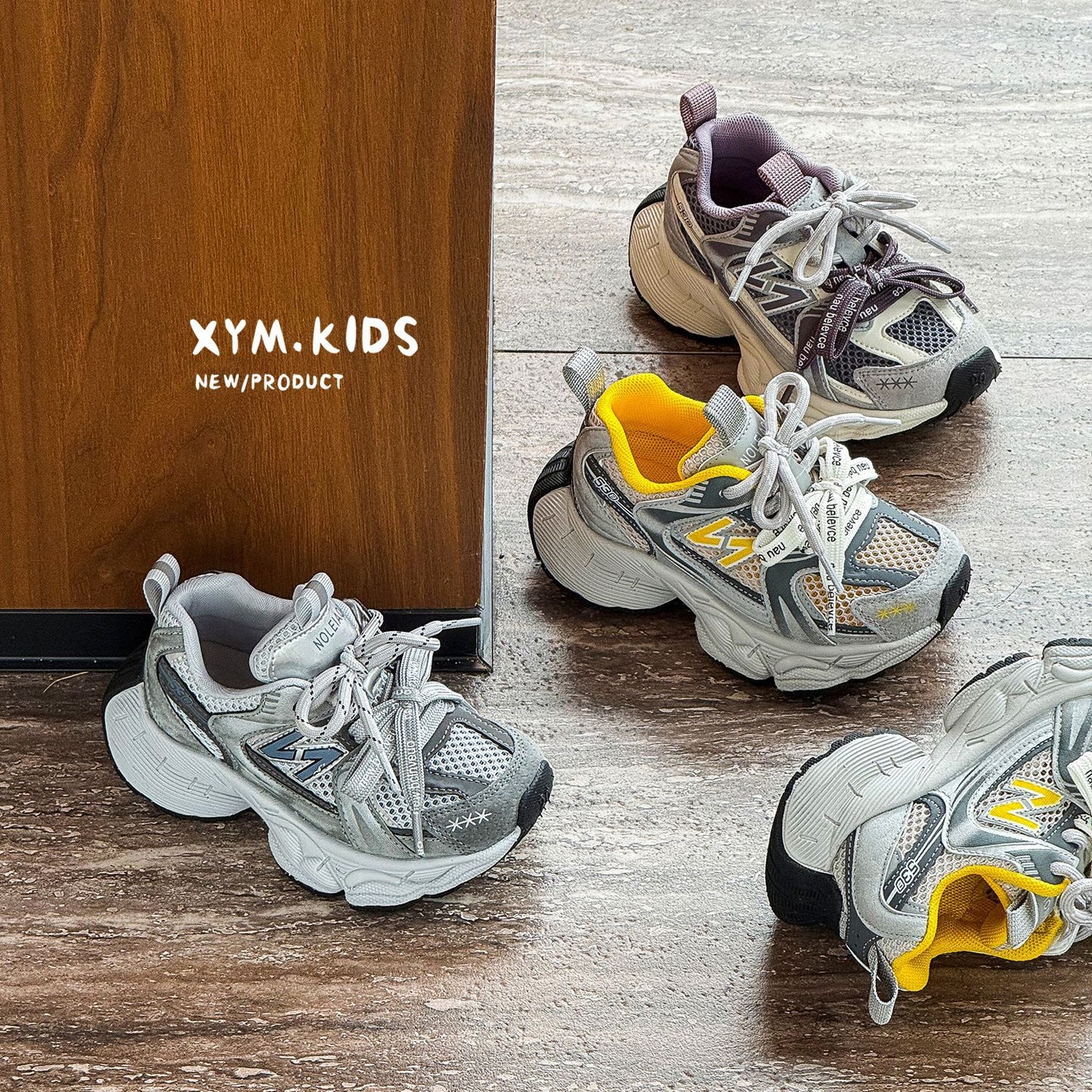 Children's Fashion Trend Word Double Single Mesh Boys Children's Sports Shoes