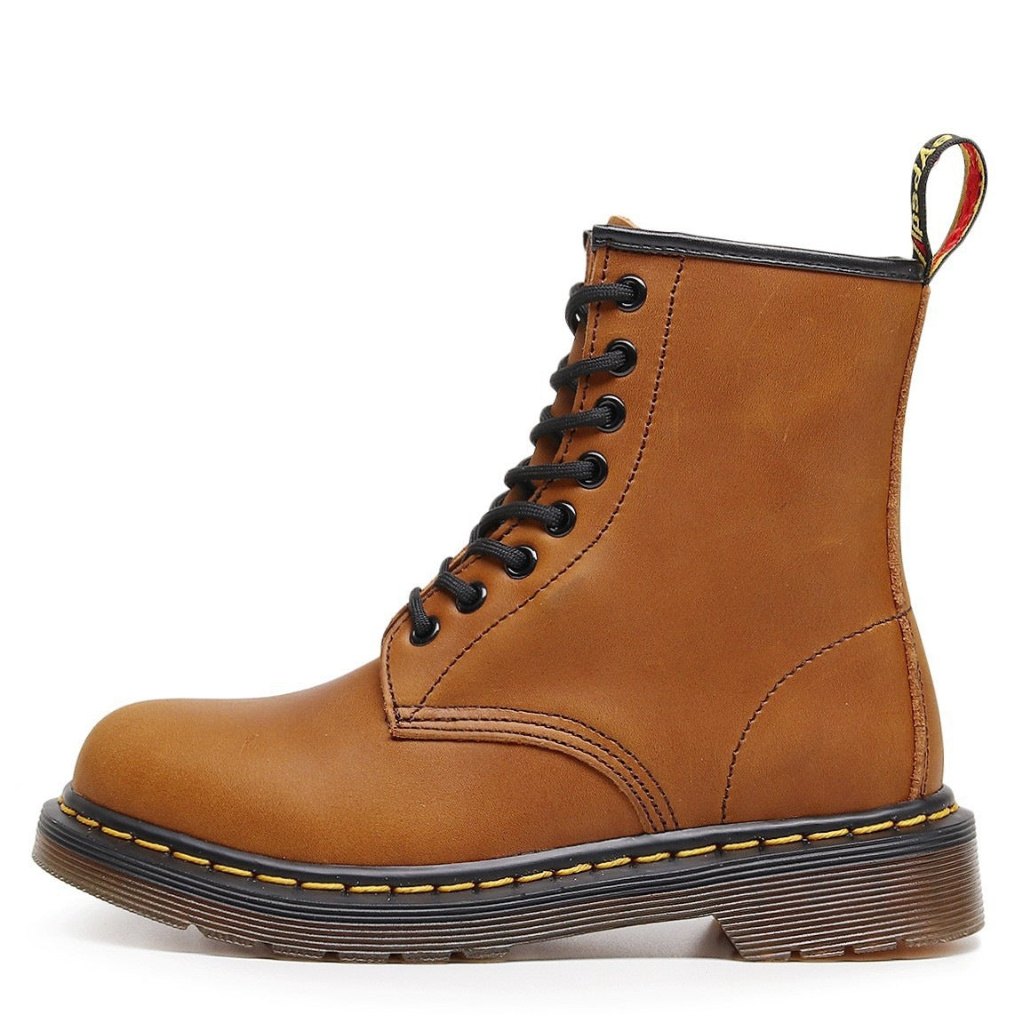 Women's & Men's Crazy Horse Brown Motorcycle Classic Retro Women's Leather Boots